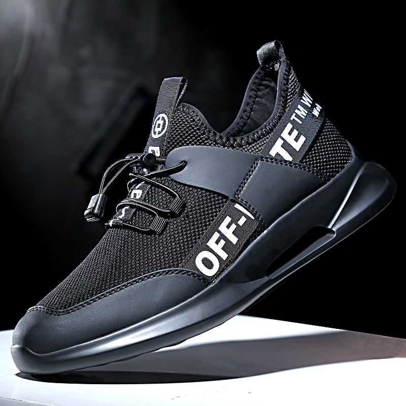 Men's Agate sneakers with white and black design, featuring lace-up closure and sporty rubber soles.
