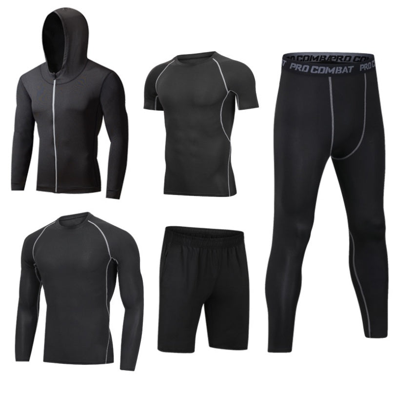 Men's Agate sportwear apparel, featuring a breathable athletic top and shorts for active fitness and training activities.