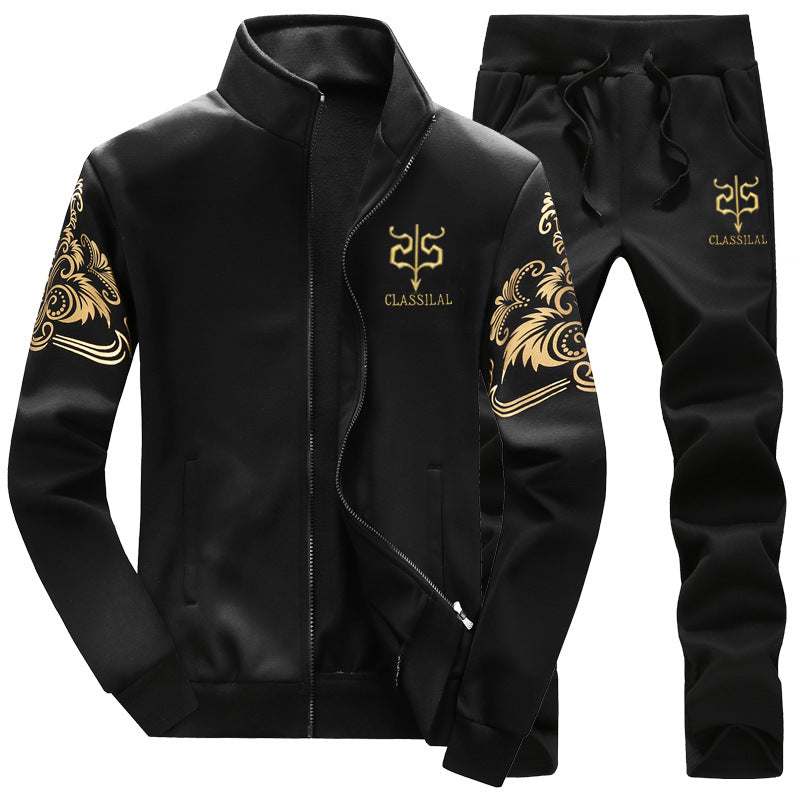 Men's casual Agate tracksuit set with zip-up vest and matching pants, comfortable athletic clothing for active wear.