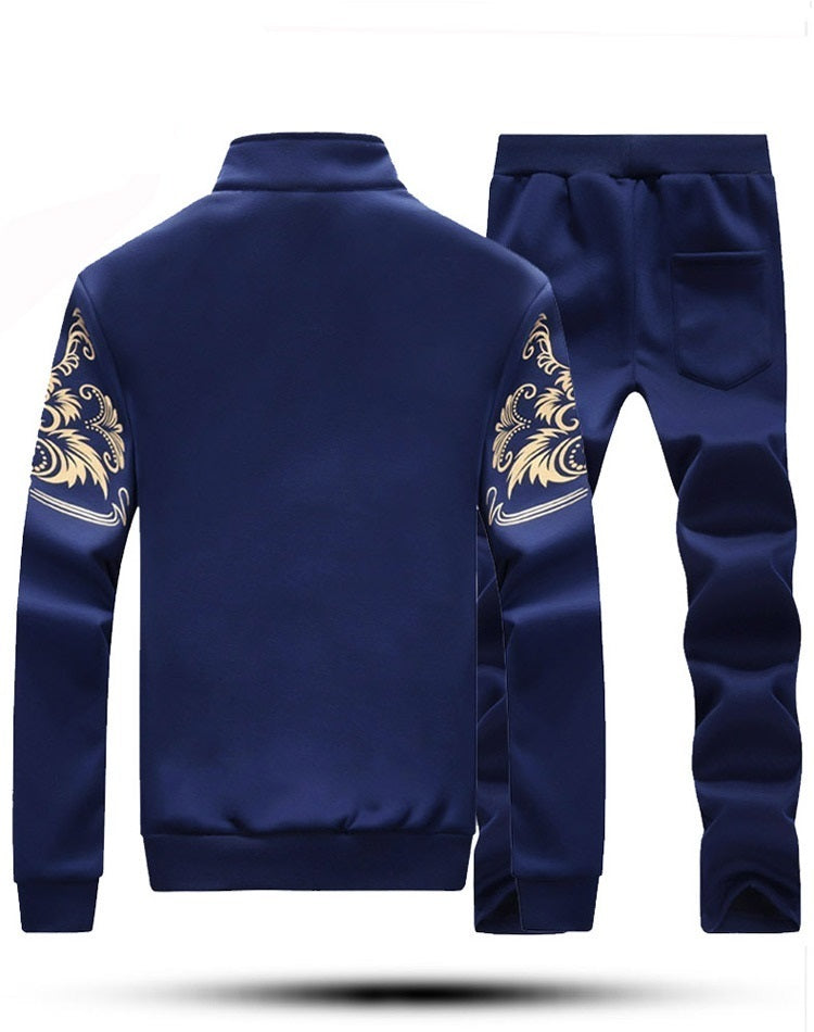 Men's casual Agate tracksuit set with zipper vest and matching pants, comfortable 2-piece athletic clothing for men.