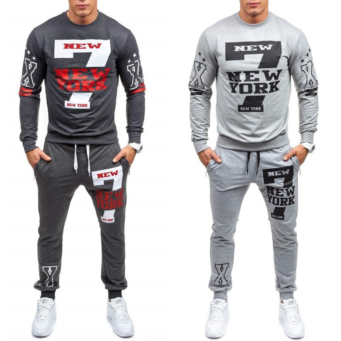 Men's fashion autumn spring sweatpants set by Agate, featuring comfortable casual style and modern design.