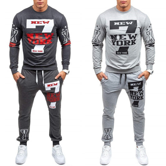 Men's fashion autumn spring sweatpants set by Agate, featuring comfortable casual style and modern design.