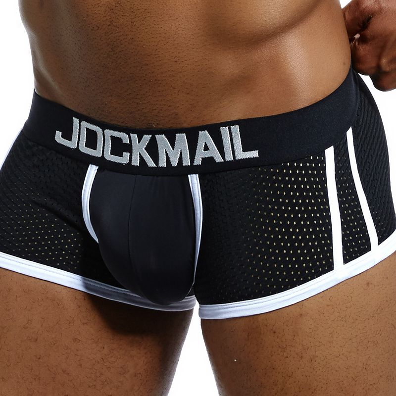 Men's Agate JOCKMAIL Boxer underwear, snug fit, breathable fabric, featuring a classic design with the brand logo visible.