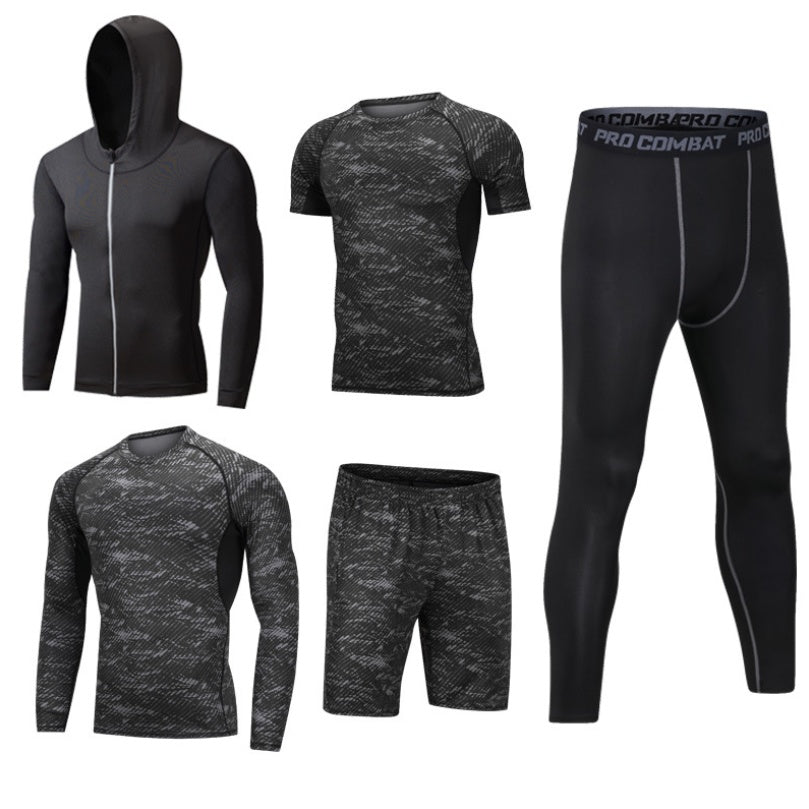 Men's Agate sportswear, athletic training shirt and shorts set, made from breathable fabric for active sports and workouts.
