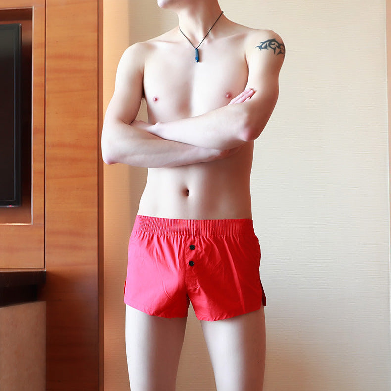 Men's cotton underwear shorts by Agate, featuring a comfortable fit and breathable fabric, shown in a close-up image.