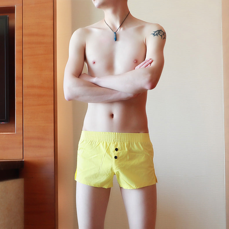 Men's cotton underwear shorts by Agate, featuring a comfortable fit and breathable fabric, shown in a close-up image.