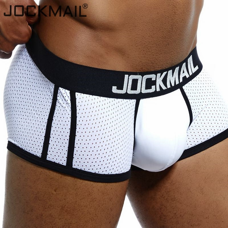 Men's JOCKMAIL boxer underwear by Agate, featuring comfortable fit and classic design in black fabric.