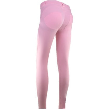 Black women’s push-up sport pants by Agate featuring a fitted athletic design for active wear and enhanced shape.