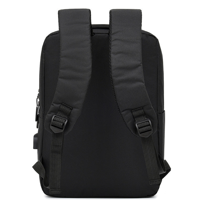Black Agate laptop backpack with USB port, business bag design, suitable for men, featuring multiple compartments and stylish storage.