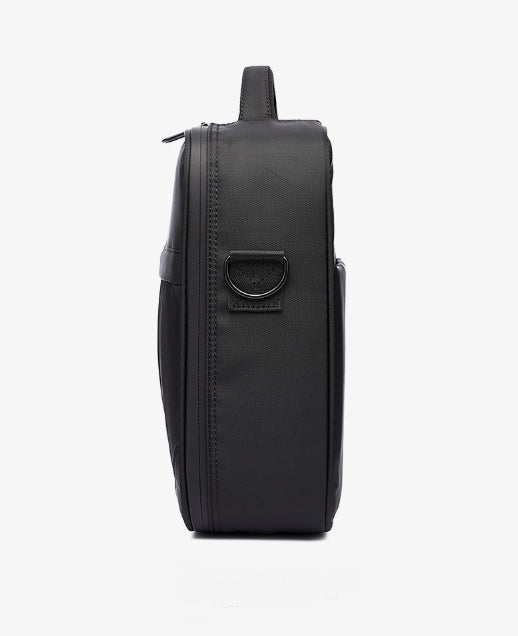 Black Agate men's shoulder bag with adjustable strap and multiple compartments, designed for convenient messenger style carrying.