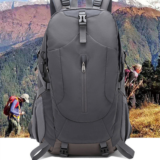 Blue Agate men's and women's large capacity outdoor travel luggage bags for business trips with multiple compartments and sturdy handles.