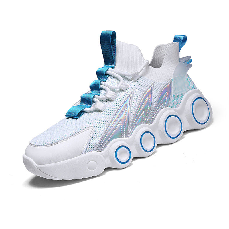 Black and green Agate sport summer flying mesh shoes for active wear, featuring breathable lightweight design.