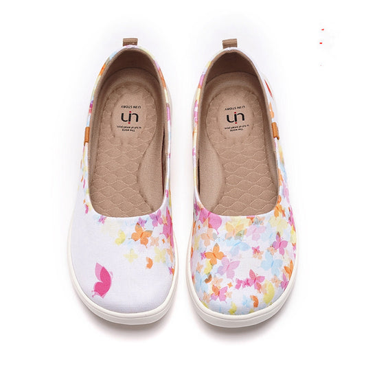 Pink Agate Lazy Shoes for women, casual canvas shoes with comfortable design, perfect for everyday wear.