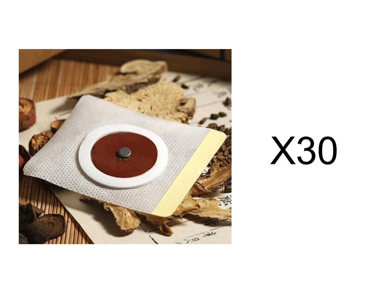 Alvionz magnetic detox belly button patch and slimming sticker set with 10 red abdomen accessories for detox and slimming.