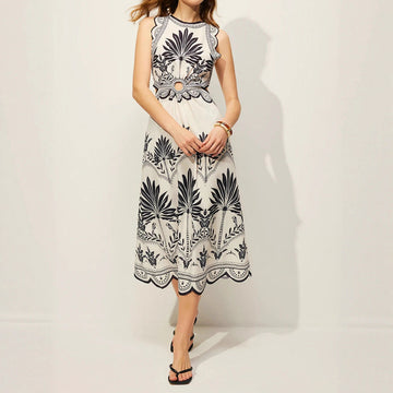 Womens Fashionable Printed Loose Beach Dress