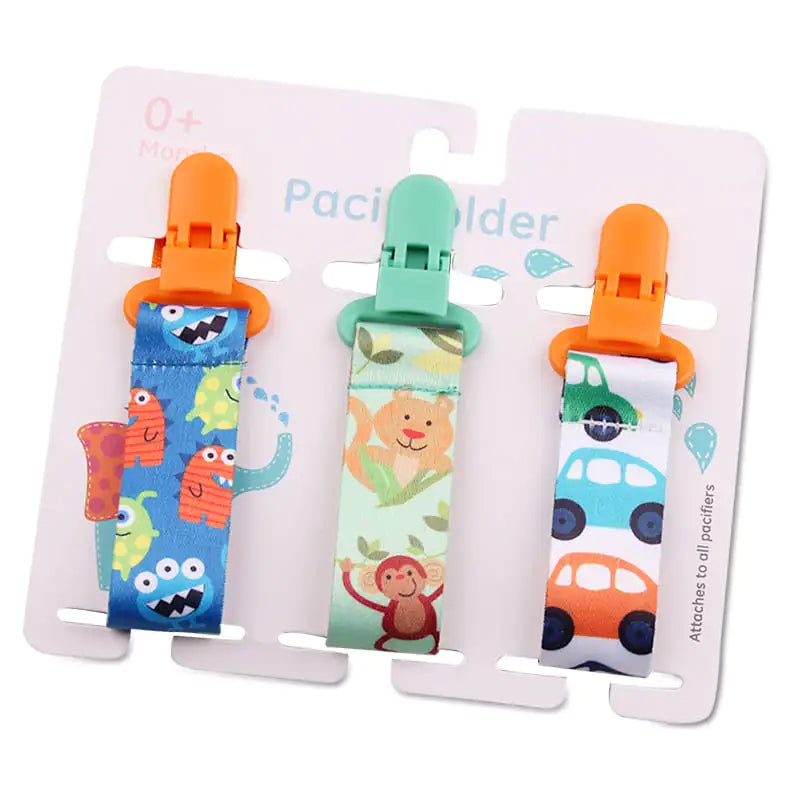 Cartoon Pattern Baby Pacifier Teether Pack of Three Alvionz.de
