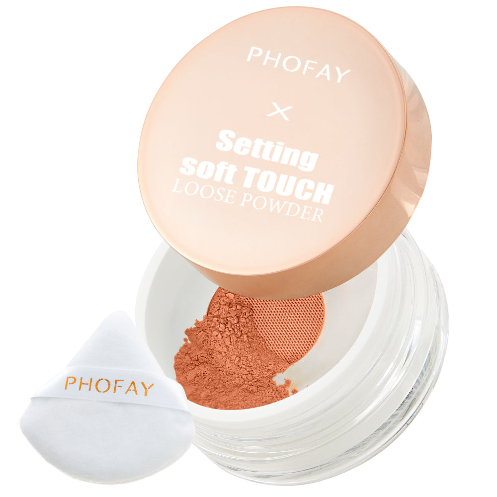 Alvionz.de PHOFAY Setting Soft Touch Loose Powder for makeup, fine loose powder in a compact container, close-up shot