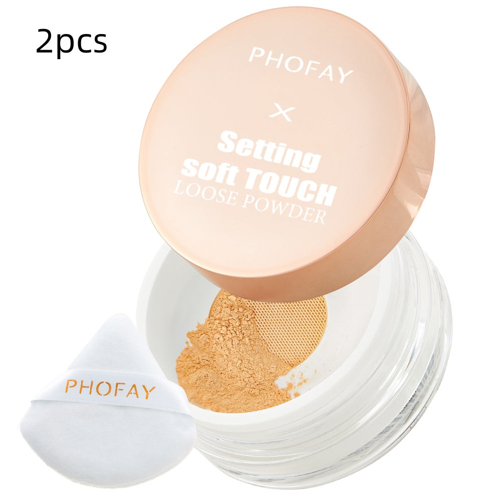 Alvionz.de PHOFAY Soft Touch Loose Powder for makeup setting, fine translucent powder in a sleek container