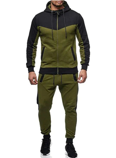 Men's Hooded Sports Zip-Up Set for Autumn/Winter Alvionz.de