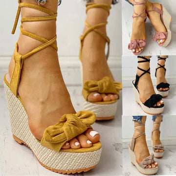 Women Sandals Wedges Shoes High Heels Casual Platform Fashion Sweet Blue Charlie