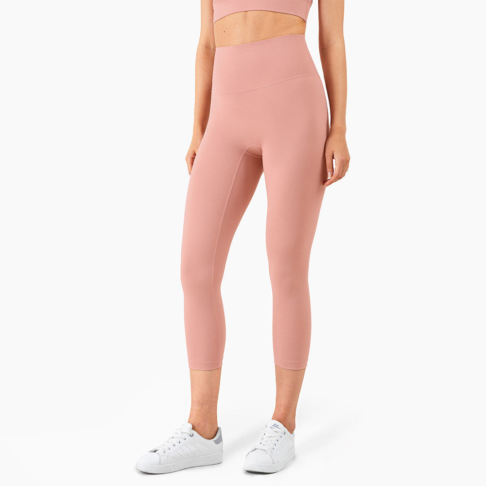 Peach Hips Fitness Cropped Leggings by Alvionz.com featuring a snug fit and vibrant peach hip design.