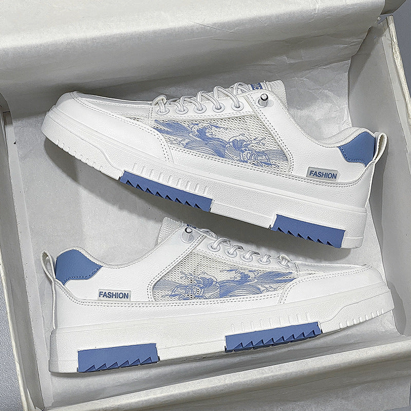 Agate mesh breathable sneakers with lightweight, wear-resistant design, featuring thin, stylish athletic shoes for comfortable walking.