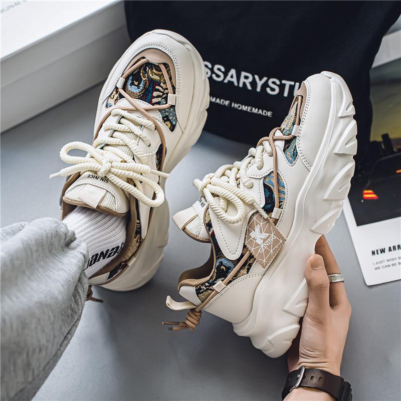 Mens trendy breathable lightweight chunky sneakers by Agate featuring a modern design and cushioned sole for comfort.