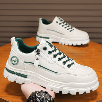 Agate men's chunky soled sneakers with textured black and white design, featuring thick rubber soles and casual athletic style.