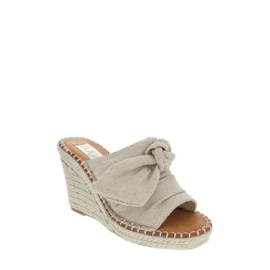 Womens Sandals - High Heel Slip-on Wedge Shoes (size 7.5) Grey Coco