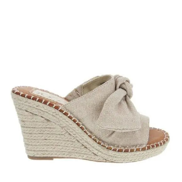 Womens Sandals - High Heel Slip-on Wedge Shoes (size 7.5) Grey Coco