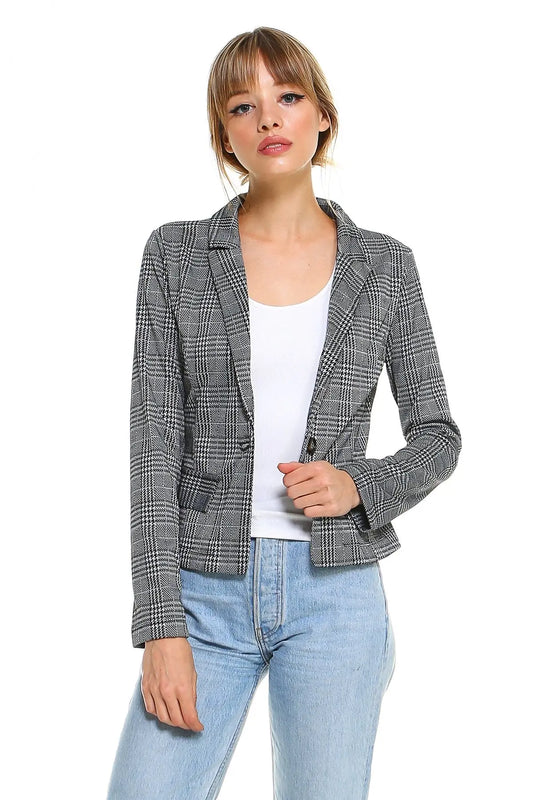 Classic Plaid Fitted Blazer - Alvionz.de