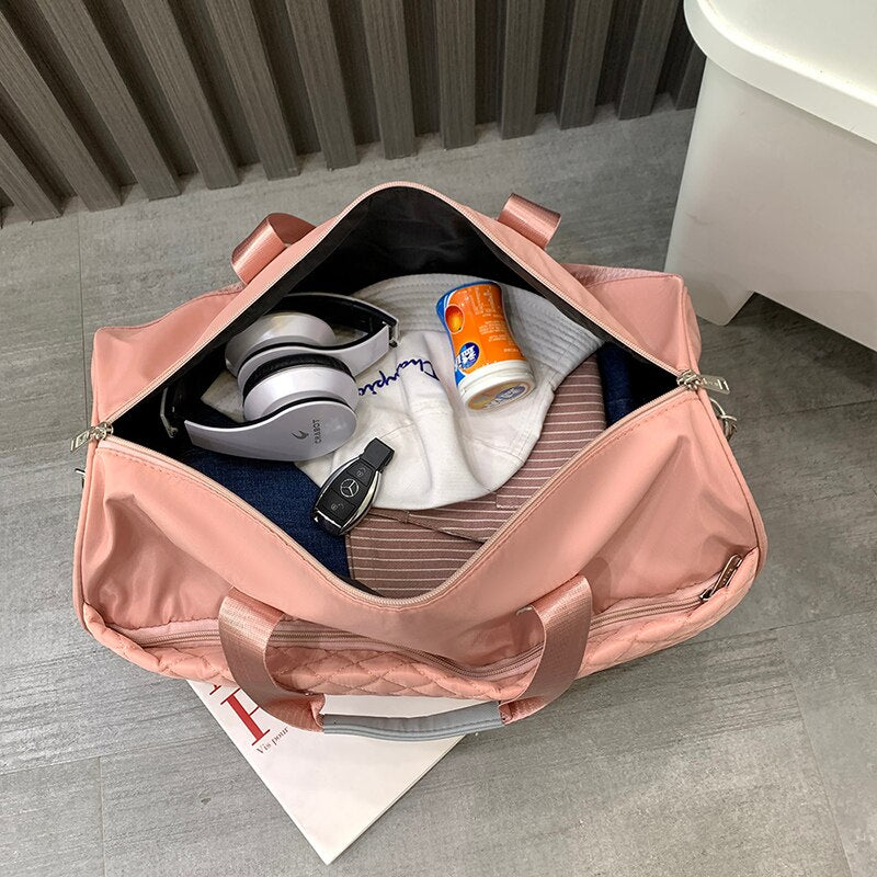 Foldable Shoulder Travel Bag Luggage Tote Bags For Women Large Maroon Asteria