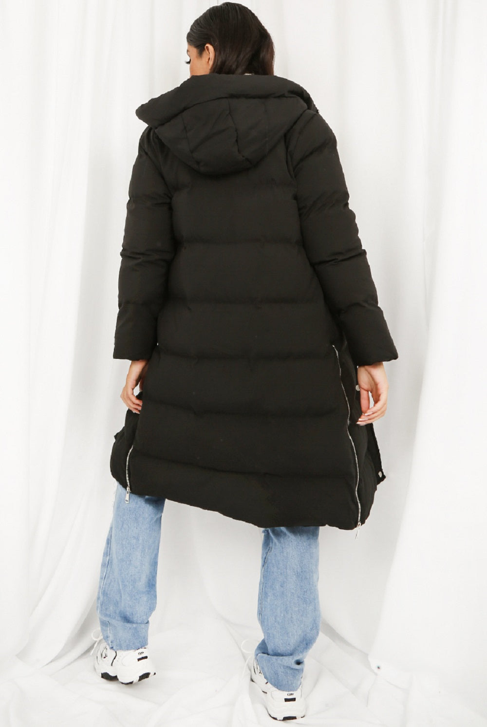 Hooded Longline Puffer Coat Rose Eleusis