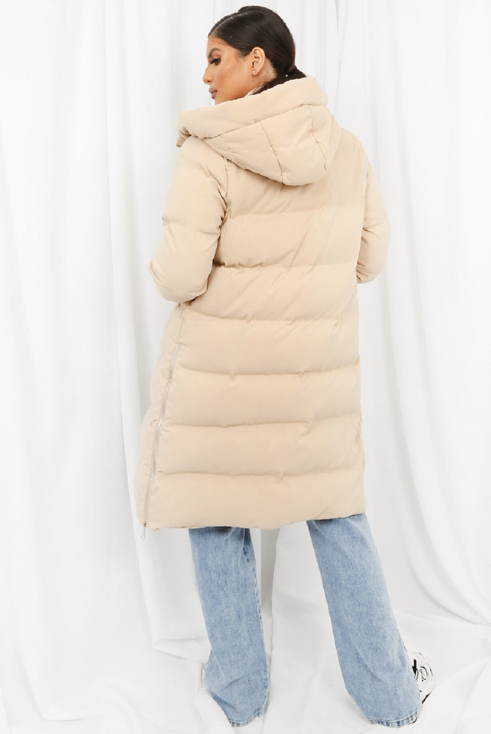 Hooded Longline Puffer Coat Rose Eleusis