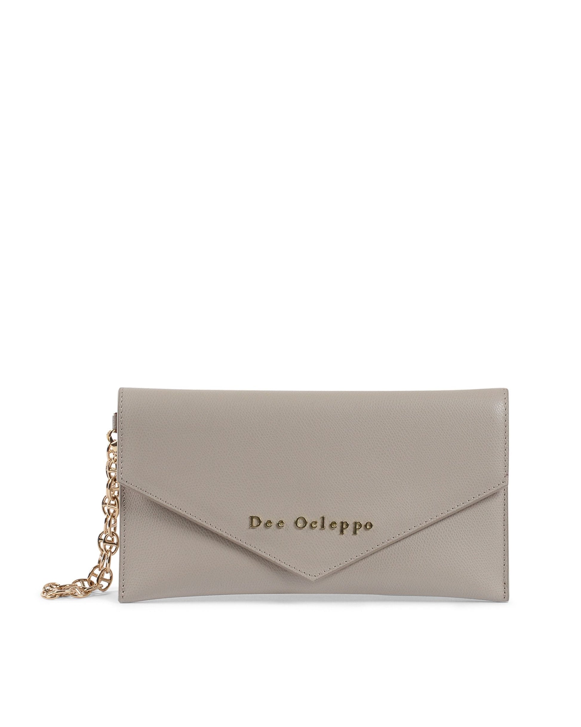 Dee Ocleppo Womens Clutch DC220 LOGO PALMELLATO TAUPE Rose Gaia