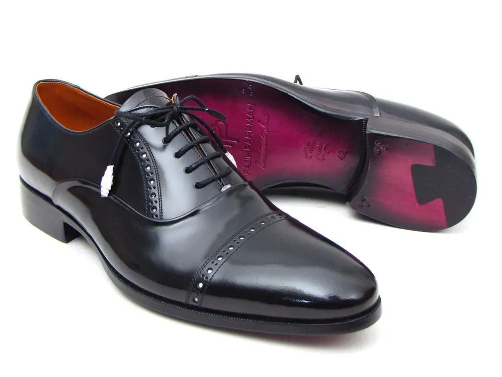 Paul Parkman Captoe Oxfords Black Dress Shoes (ID#78RG61) Ruby Ophion