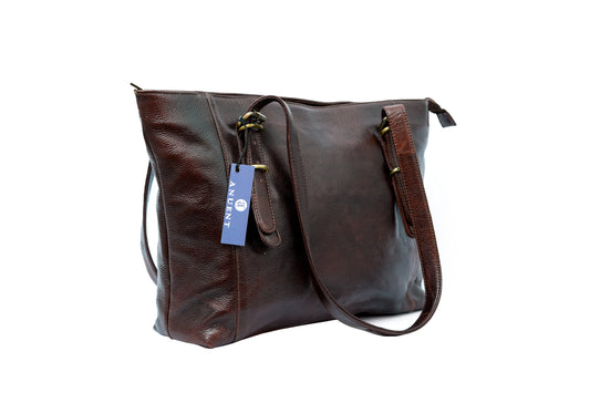 Anuent Large Leather Tote Bags for Women. Salmon Alder