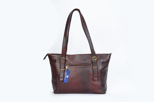 Anuent Large Leather Tote Bags for Women. Salmon Alder