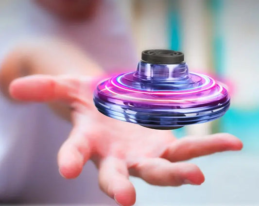 Mini Fingertip Gyro Interactive Decompression Toy Drone LED UFO Type Flying Helicopter Spinner Toy Kids Trendsi