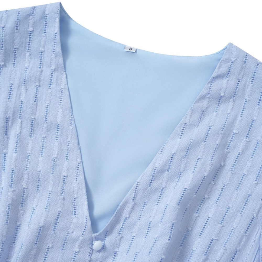 Womens V Neck Ruffle Sleeve Summer Dress Yellow Pandora