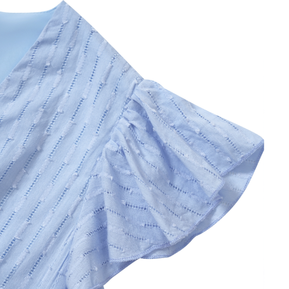 Womens V Neck Ruffle Sleeve Summer Dress Yellow Pandora