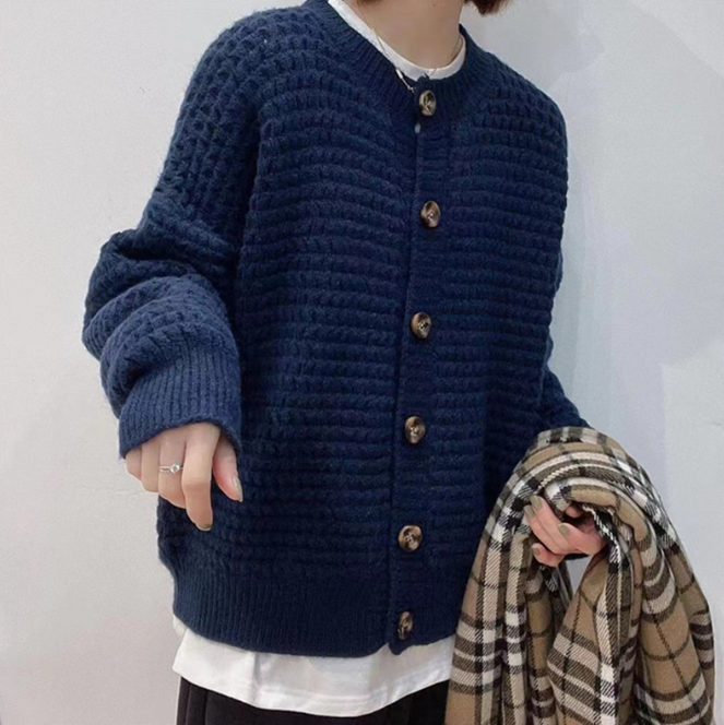 Womens Casual Button Down Knit Cardigan Yellow Pandora